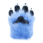 Fancy Four Finger Paw Gloves - Periwinkle + White