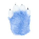 Fancy Four Finger Paw Gloves - Periwinkle + White