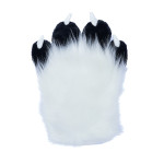 Fancy Four Finger Paw Gloves - White + Black + Pink