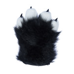 Fancy Four Finger Paw Gloves - Black + White + Pink