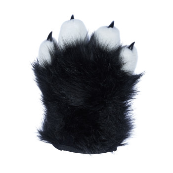 Fancy Four Finger Paw Gloves - Black + White + Pink