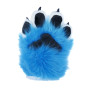 Fancy Four Finger Paw Gloves - Electric Blue + White