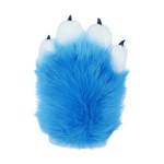 Fancy Four Finger Paw Gloves - Electric Blue + White