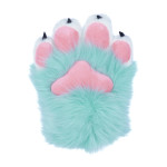 Fancy Four Finger Paw Gloves - Mint + White