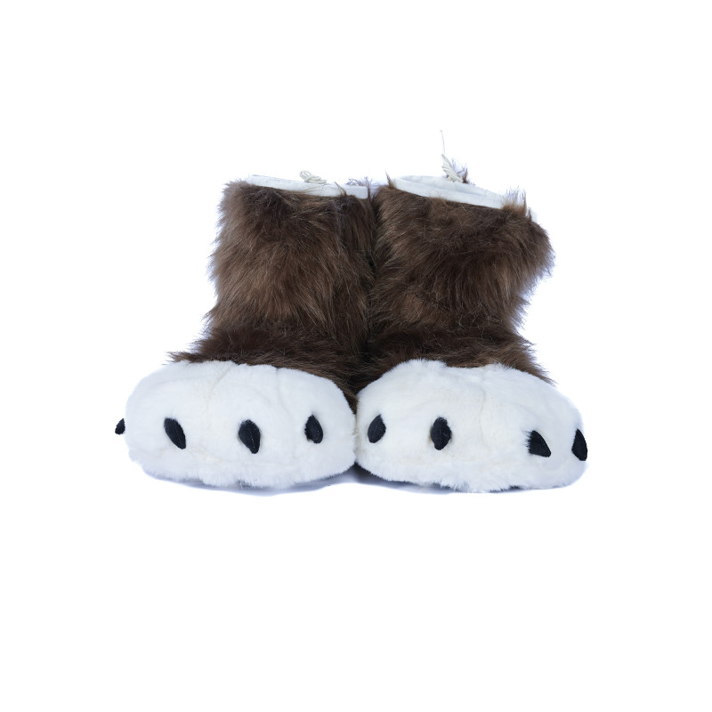 Fancy Paw Slippers - Brown + White