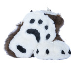 Fancy Paw Slippers - Brown + White