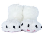 Fancy Paw Slippers - White + Pink