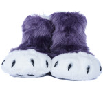 Fancy Paw Slippers - Purple + White