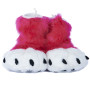 Fancy Paw Slippers - Hot Pink + White