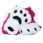 Fancy Paw Slippers - Hot Pink + White
