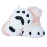 Fancy Paw Slippers - Baby Pink + White