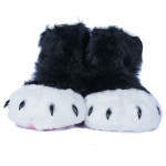 Fancy Paw Slippers - Black + White + Pink