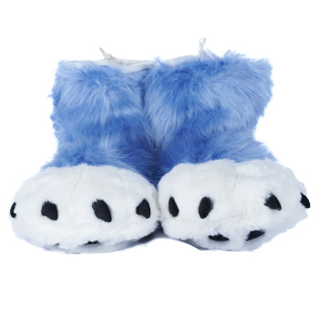 Fancy Paw Slippers - Periwinkle + White