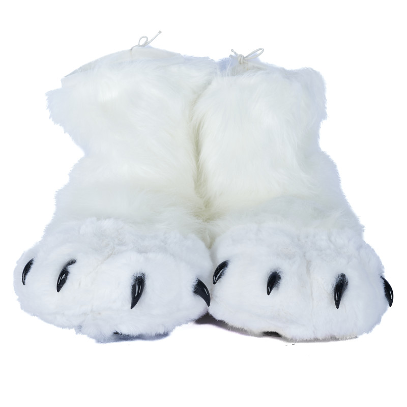 Fancy Paw Slippers - White + Black