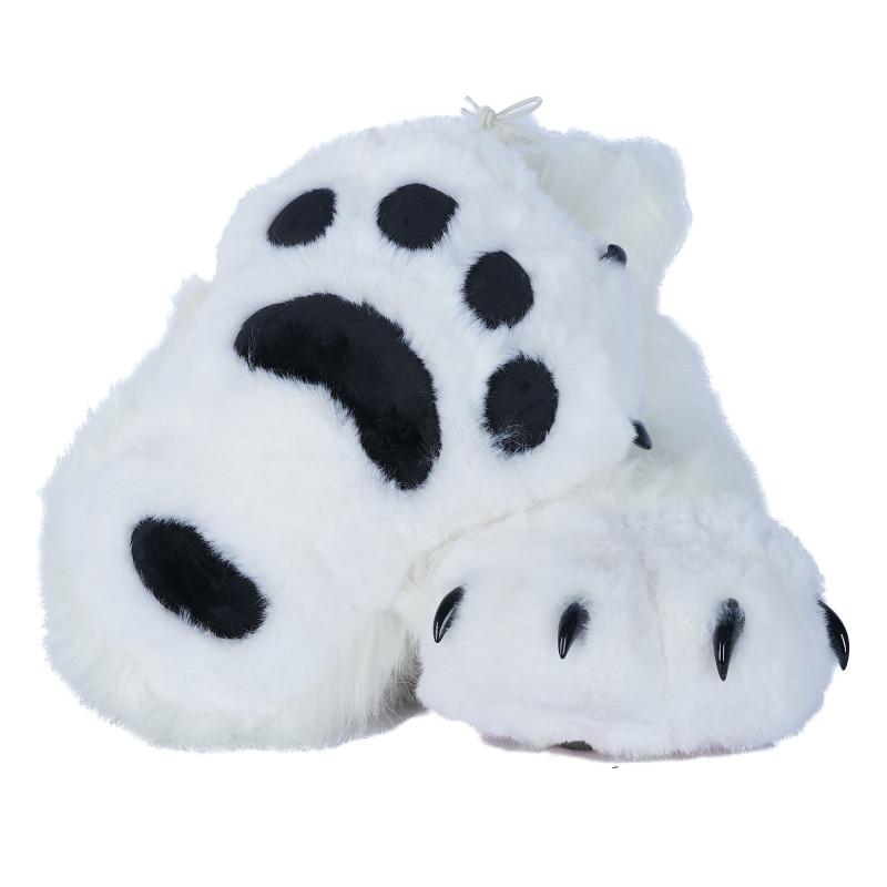 Fancy Paw Slippers - White + Black