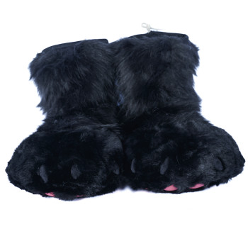 Fancy Paw Slippers - Black + Pink