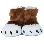 Fancy Paw Slippers - Rust + White
