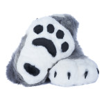 Fancy Paw Slippers - Gray + White + Black