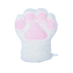 Basic Four Finger Paw Gloves - White + Pink