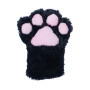 Basic Four Finger Paw Gloves - Black + Pink