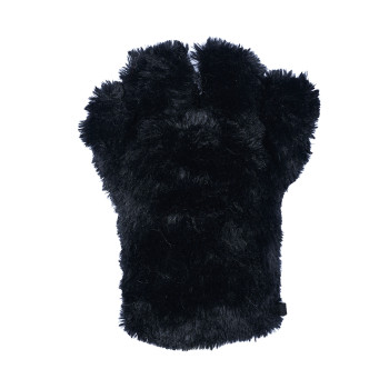 Basic Four Finger Paw Gloves - Black + Pink