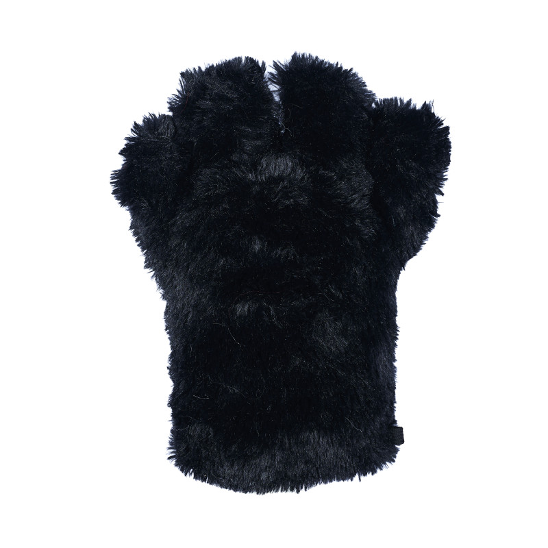 Basic Four Finger Paw Gloves - Black + Pink