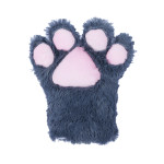 Basic Four Finger Paw Gloves - Gray + Pink