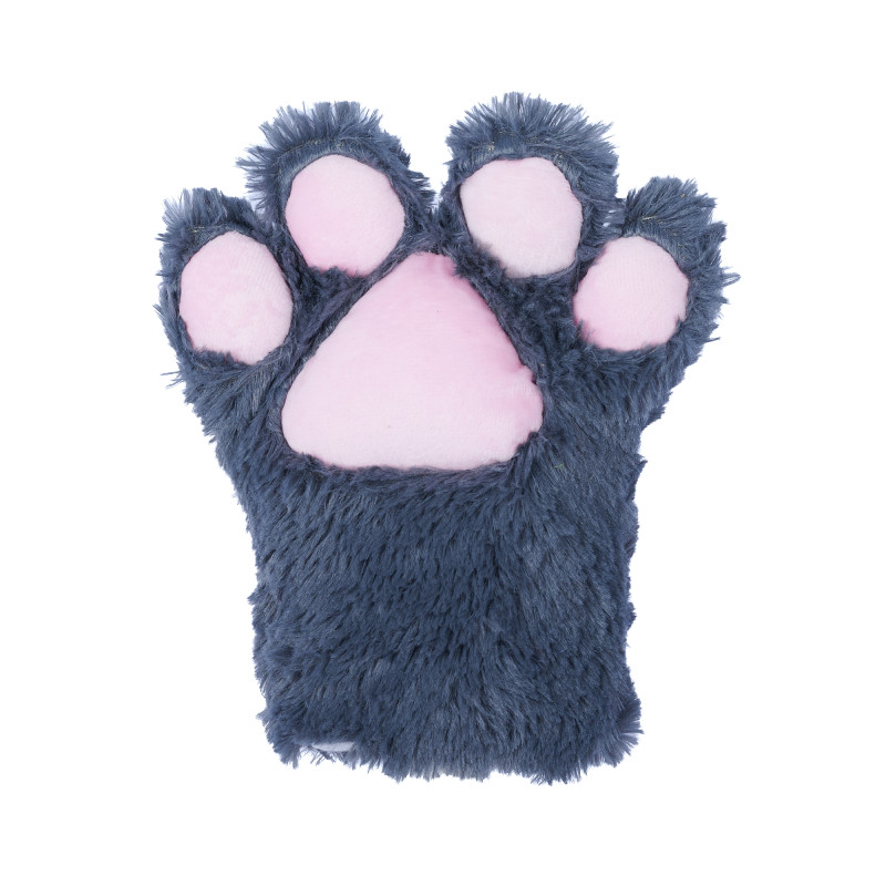 Basic Four Finger Paw Gloves - Gray + Pink