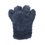 Basic Four Finger Paw Gloves - Gray + Pink