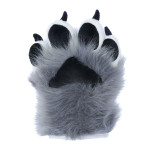 Fancy Four Finger Paw Gloves - Gray + White + Black
