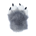 Fancy Four Finger Paw Gloves - Gray + White + Black
