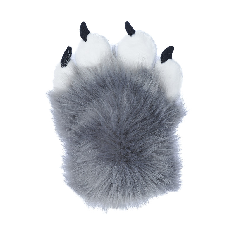 Fancy Four Finger Paw Gloves - Gray + White + Black