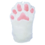 Fancy Five Finger Paw Gloves - White + Pink