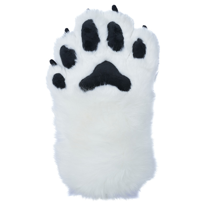 Fancy Five Finger Paw Gloves - White + Black