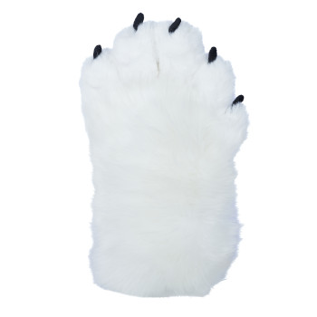 Fancy Five Finger Paw Gloves - White + Black