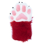 Fancy Five Finger Paw Gloves - Red + White