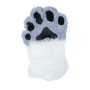Fancy Five Finger Paw Gloves - White + Gray