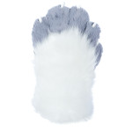 Fancy Five Finger Paw Gloves - White + Gray