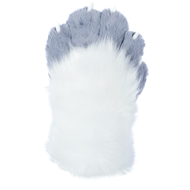 Fancy Five Finger Paw Gloves - White + Gray