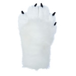 Fancy Five Finger Paw Gloves - White + Pink + Black