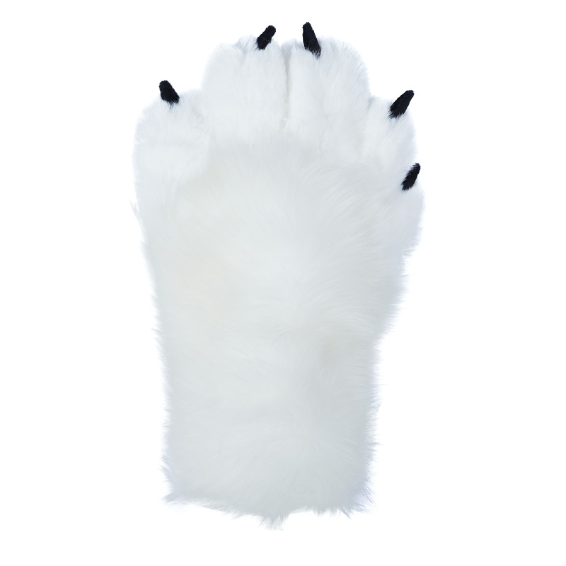 Fancy Five Finger Paw Gloves - White + Pink + Black