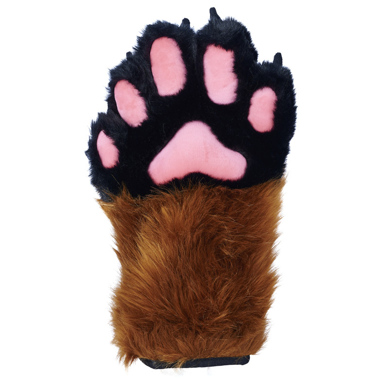 Fancy Five Finger Paw Gloves - Rust + Black