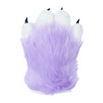 Fancy Four Finger Paw Gloves - Lavender + White