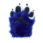 Fancy Four Finger Paw Gloves - Royal Blue + White