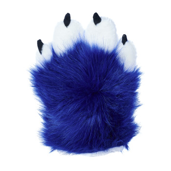 Fancy Four Finger Paw Gloves - Royal Blue + White