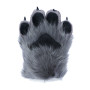 Fancy Four Finger Paw Gloves - Gray + Black