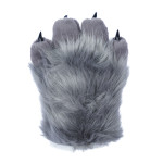 Fancy Four Finger Paw Gloves - Gray + Black