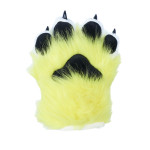 Fancy Four Finger Paw Gloves - Yellow + White