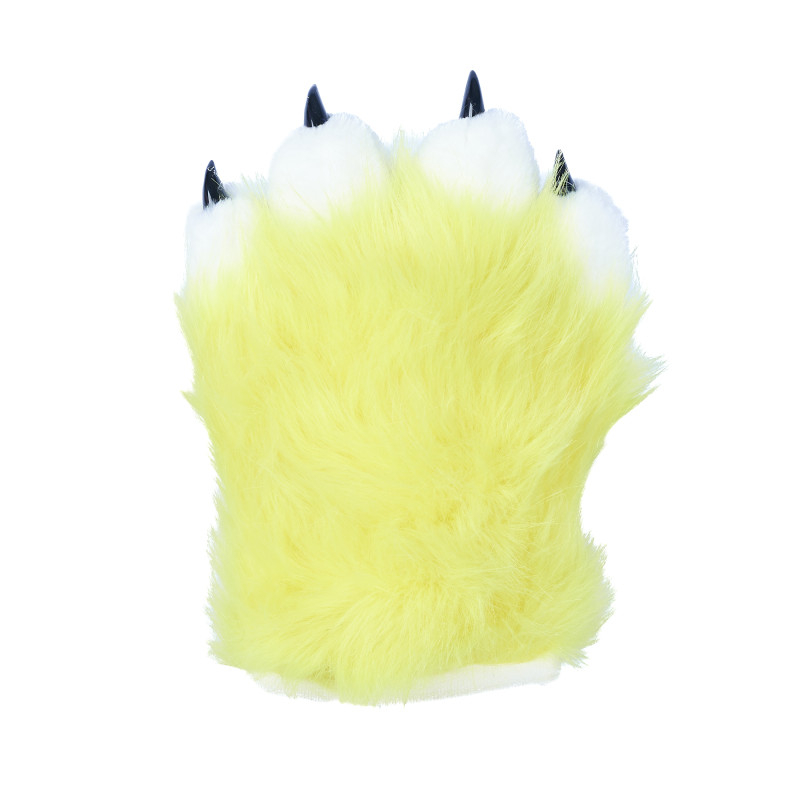 Fancy Four Finger Paw Gloves - Yellow + White