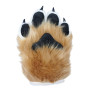 Fancy Four Finger Paw Gloves - Camel + White